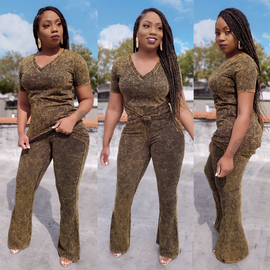 HOPE FLARE SET (OLIVE) – LadyTee Collection